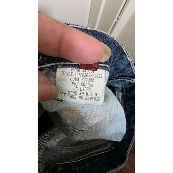 7 For All Mankind Flare Women's Blue Bootcut Jeans Size 29 Distressed Denim - Picture 10 of 10